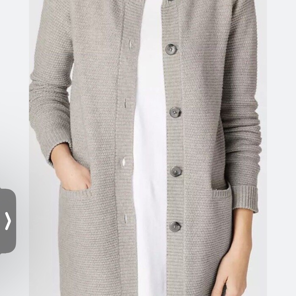 J. Jill Gray Long Cardigan with Fine Knit Texture